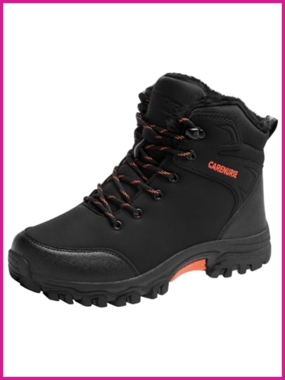 Mens Snow Boots Winter Warm Fur Lined Non-Slip Insulated Hiking Boot